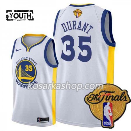 Dres Golden State Warriors Kevin Durant 35 2018 NBA Finals Patch Nike Bijela Swingman - Dječji